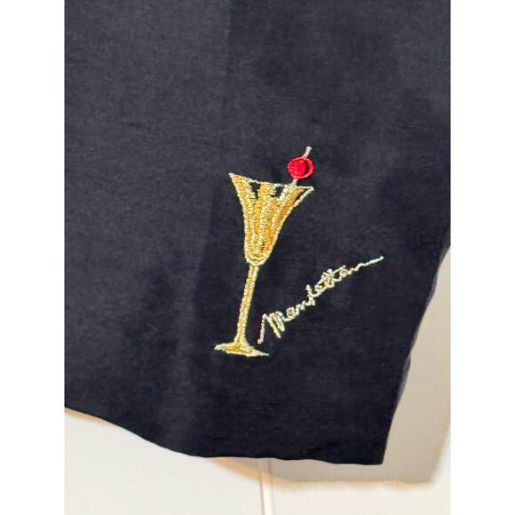 S.L.B. · Size 14 · Silk · Embroidered Cocktail Novelty Pants High Waist · Black - Picture 7 of 9